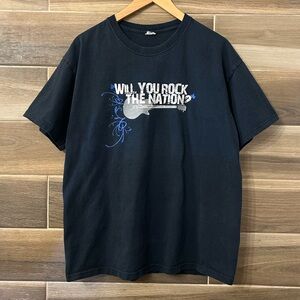 Vintage Y2K Canadian Idol Black Large T Shirt 2000’s TV Show Crew Promo Faded